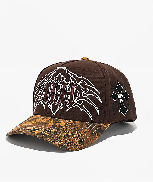 Ninth Hall Cross A-Frame Brown & Camo Snapback Hat