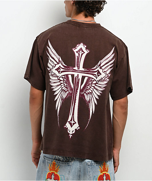 Ninth Hall Cross My Heart Brown Vintage T-Shirt