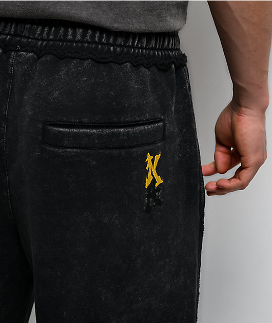 Ninth Hall Crosses Black Wash Baggy Sweatpants