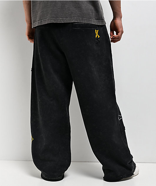 Ninth Hall Crosses Black Wash Baggy Sweatpants | Zumiez