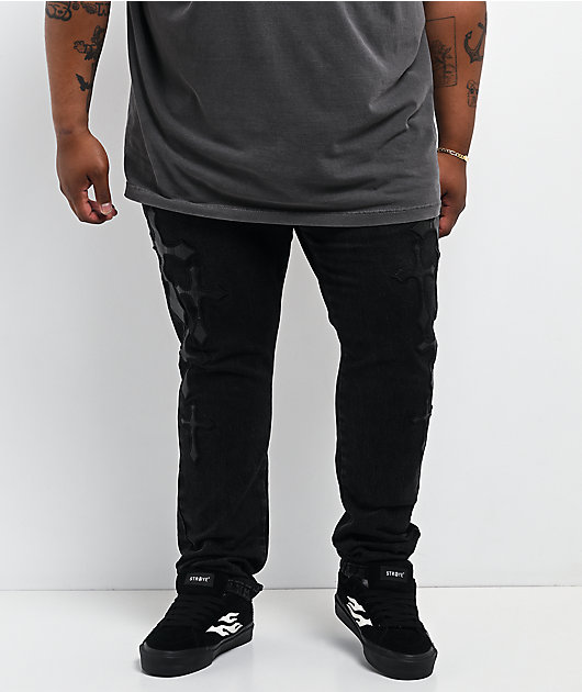 Ninth Hall Crosses Black Wash Skinny Jeans