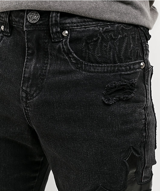Ninth Hall Crosses Black Wash Skinny Jeans