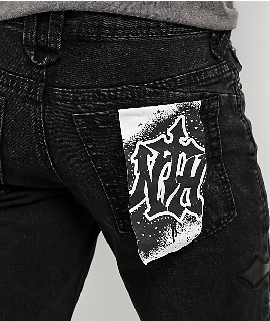 Ninth Hall Crosses Black Wash Skinny Jeans