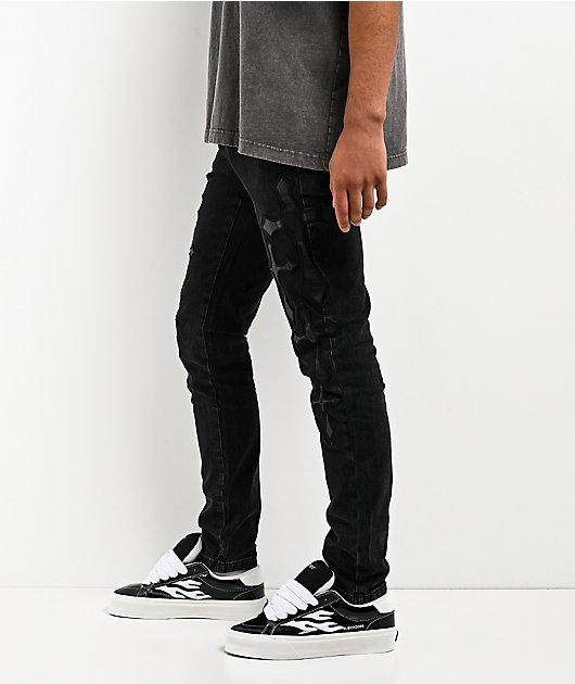 Ninth Hall Crosses Black Wash Skinny Jeans