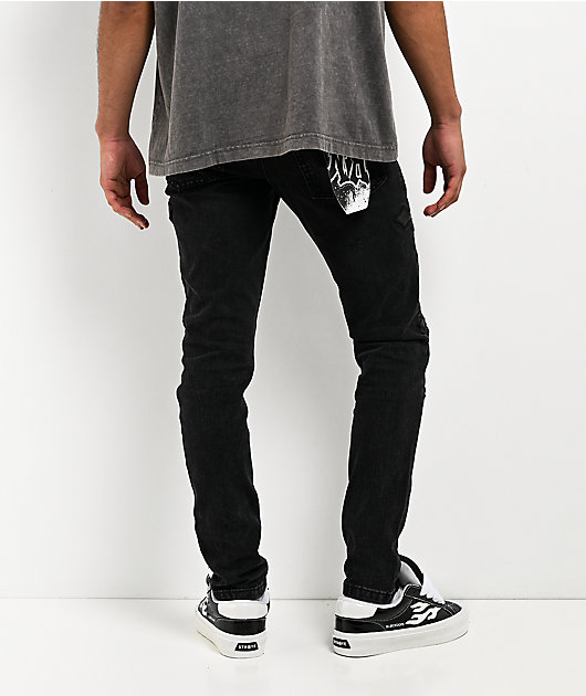Ninth Hall Crosses Black Wash Skinny Jeans