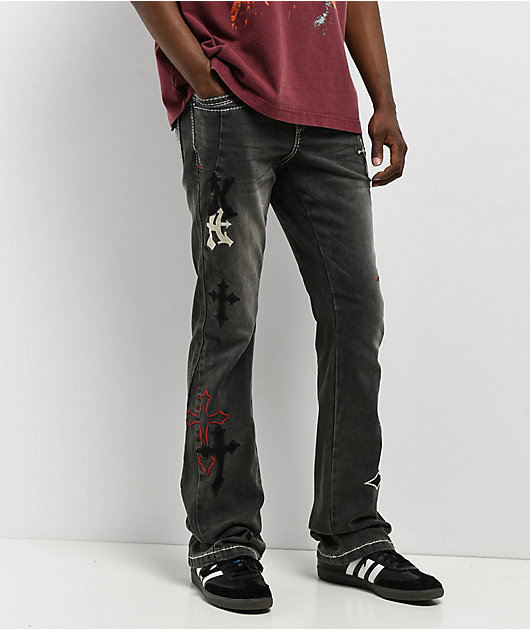 パンツ   Allover Logo StraightJeans Ninth Hall Ambush Painter Graff Crosses Black Wash Loose Fit