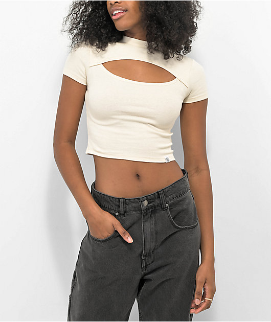 Ninth Hall Cuddie Birch Cut Out Crop T-Shirt | Zumiez