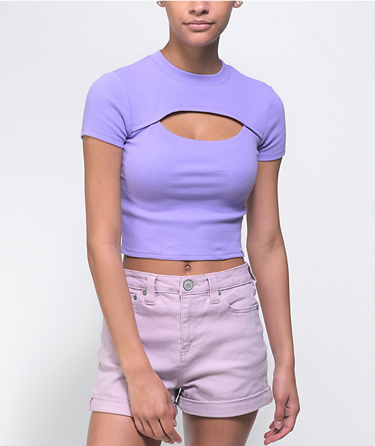 Ninth Hall Cuddie camiseta corta recortada color lavanda