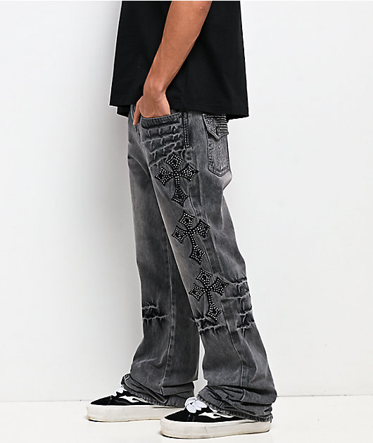 パンツ Anglerz coating flare denim Zoey - Cropped Kick-Flare Jeans - Eco Light Wash – Nanushka