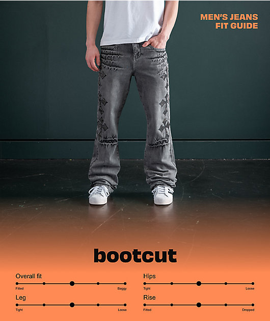 Ninth Hall Defender Crosses Grey Fade Flare Jeans | Zumiez