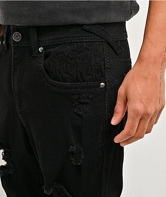 Ninth Hall Destroy Black Wash Skinny Jeans