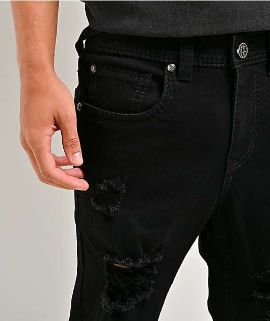 Ninth Hall Destroy Black Wash Skinny Jeans