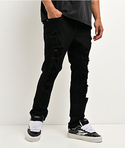 Ninth Hall Destroy Black Wash Skinny Jeans