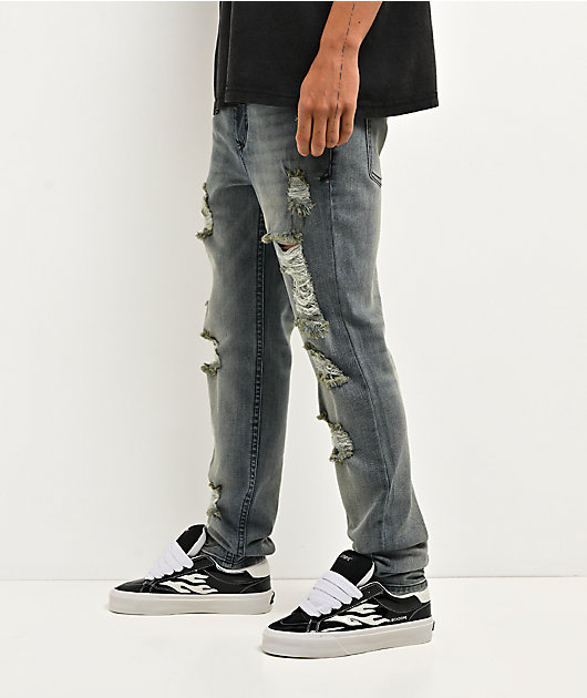 Ninth Hall Destroy Blue Wash Skinny Jeans