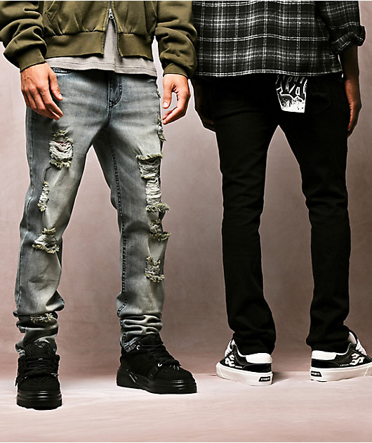 Ninth Hall Destroy Blue Wash Skinny Jeans