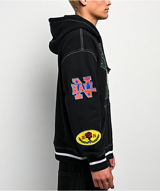 邦楽 NINTH Ninth Hall Pillars Red Thermal Zip Hoodie | Zumiez