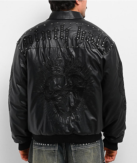 【新品未使用】salon c lundman 25AW nylon bomber Ninth Hall Dismantle Studded Black Bomber Jacket | Zumiez