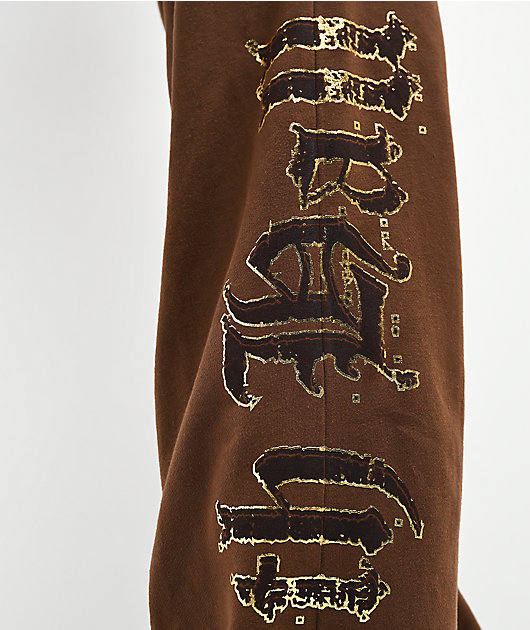Ninth Hall Divine Conflict Brown Wide Leg Sweatpants