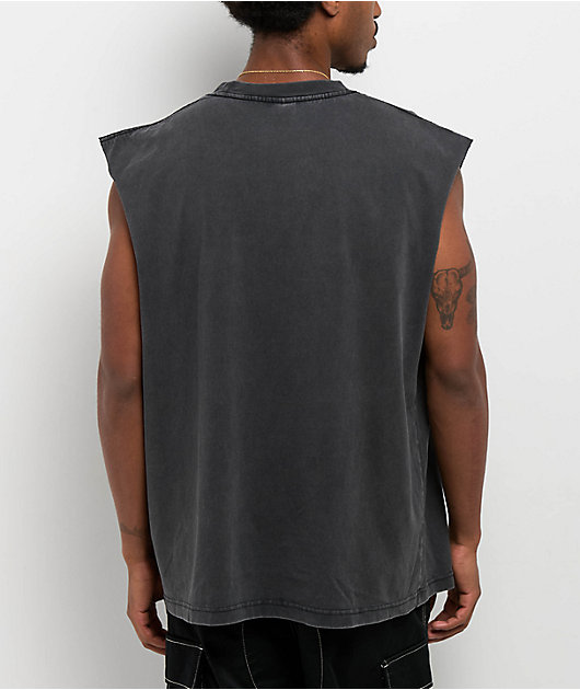 Ninth Hall Dog Tags Black Wash Tank Top | Zumiez