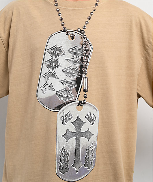 Ninth Hall Dog Tags Vintage Sand T-Shirt