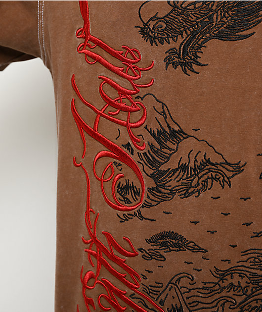 Ninth Hall Dragon Mountain Brown Wash T-Shirt