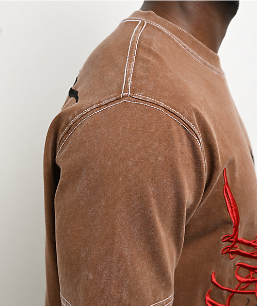 Ninth Hall Dragon Mountain Brown Wash T-Shirt