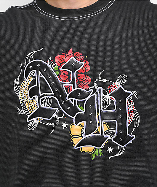 Ninth Hall Dusk Charcoal Thermal Long Sleeve T-Shirt | Zumiez