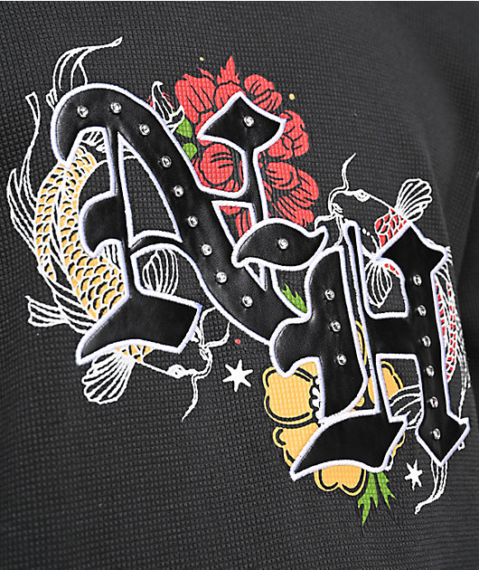 Ninth Hall Dusk Charcoal Thermal Long Sleeve T-Shirt | Zumiez