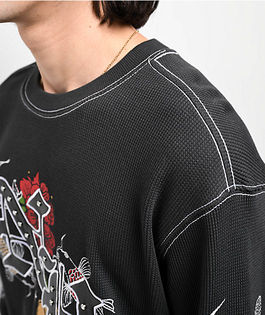 トップス HWC SAME COLOR EMBROIDERED L/S TEE XL Ninth Hall Dusk Charcoal Thermal Long Sleeve T-Shirt | Zumiez