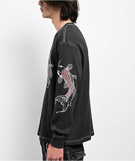Ninth Hall Dusk Charcoal Thermal Long Sleeve T-Shirt | Zumiez