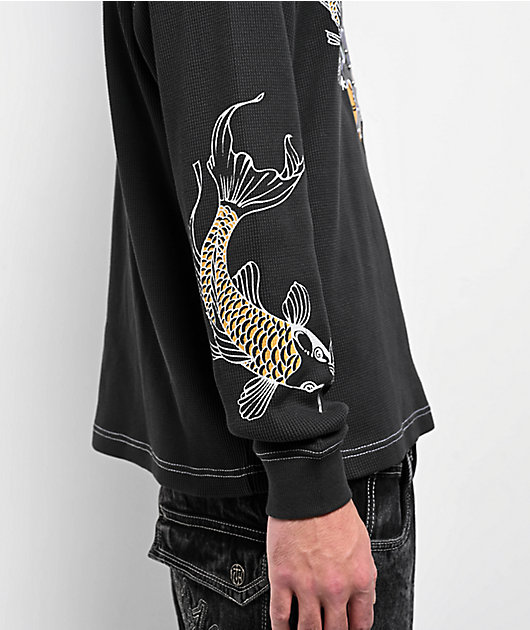 Ninth Hall Dusk Charcoal Thermal Long Sleeve T-Shirt | Zumiez