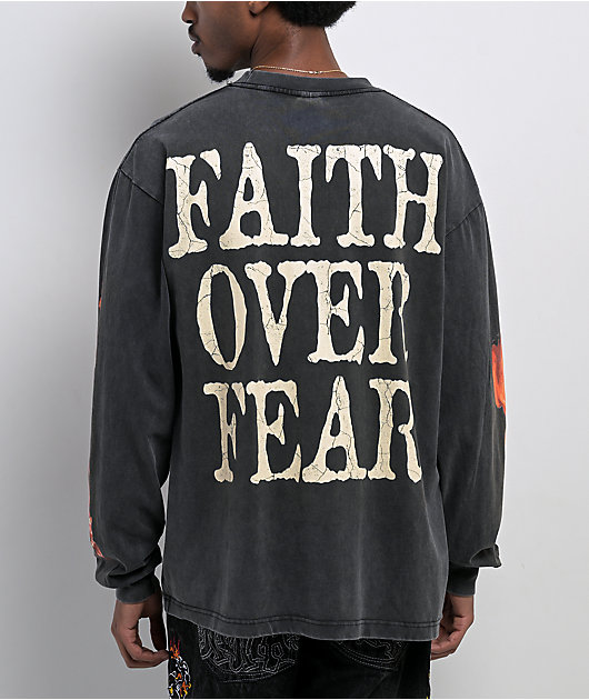 トップス Over Long T-Shirts Ninth Hall Exiled Vintage Black Long Sleeve T-Shirt | Zumiez