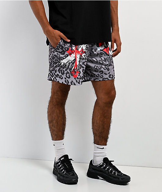 Ninth Hall Fade Leopard Grey Mesh Shorts