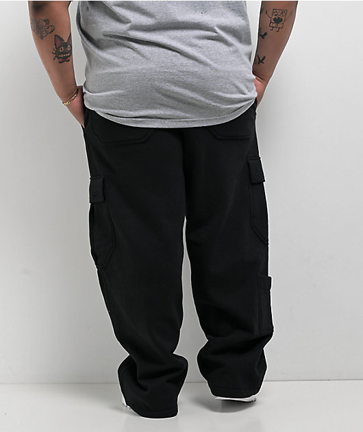 Ninth Hall Fast Lane Black Baggy Cargo Sweatpants