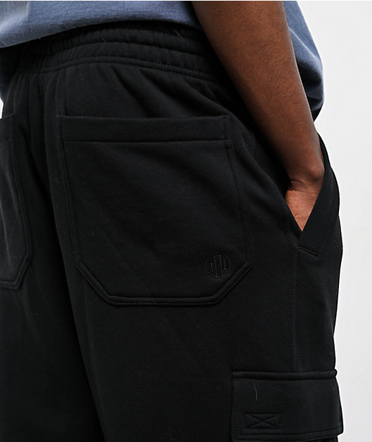 Ninth Hall Fast Lane Black Baggy Cargo Sweatpants | Zumiez
