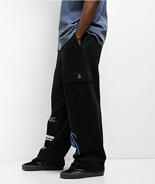 Ninth Hall Fast Lane Black Baggy Cargo Sweatpants Zumiez