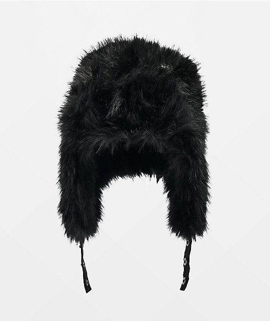 Ninth Hall Faux-Fur Black Trapper Hat