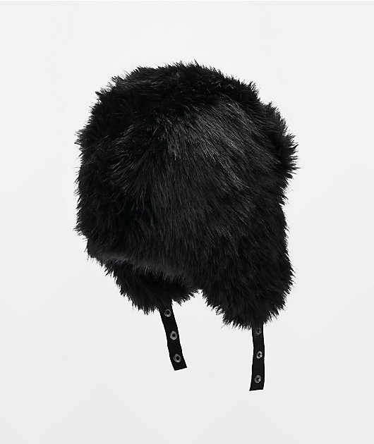 Ninth Hall Faux-Fur Black Trapper Hat