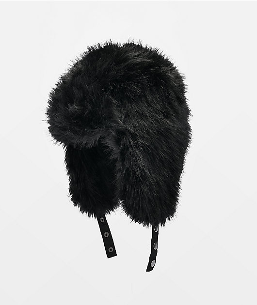 Ninth Hall Faux-Fur Black Trapper Hat