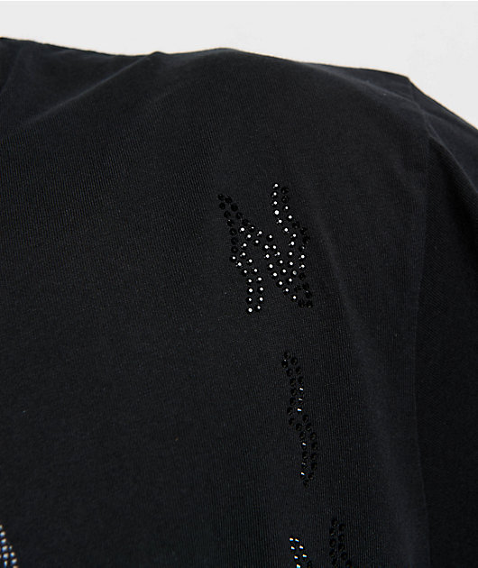 Ninth Hall Faux Rhinestones Black Long Sleeve T-Shirt | Zumiez