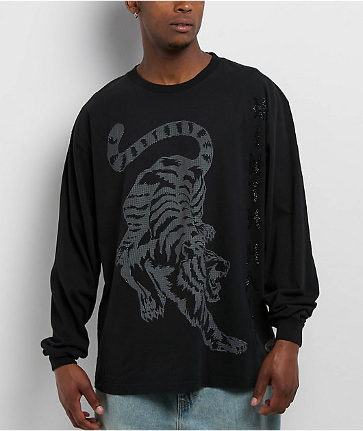 Ninth Hall Faux Rhinestones Black Long Sleeve T-Shirt | Zumiez