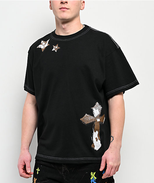 Ninth Hall Faux-ny Hair Black Boxy T-Shirt | Zumiez