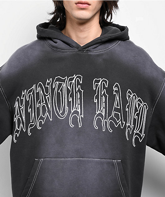 Ninth Hall Fein Black Wash Hoodie