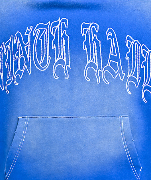 Ninth Hall Fein Blue Wash Crop Hoodie