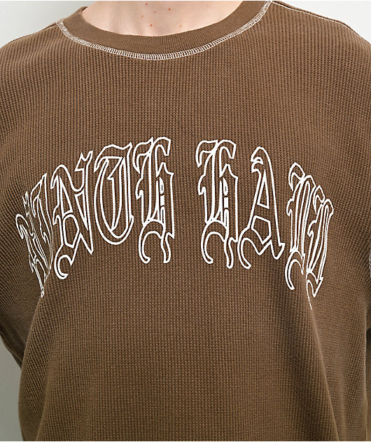 Ninth Hall Fein Brown Thermal Long Sleeve T-Shirt