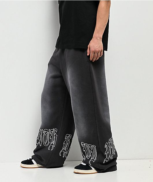 Ninth Hall Fien Black Wash Baggy Sweatpants | Zumiez