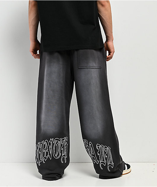 Ninth Hall Fien Black Wash Baggy Sweatpants