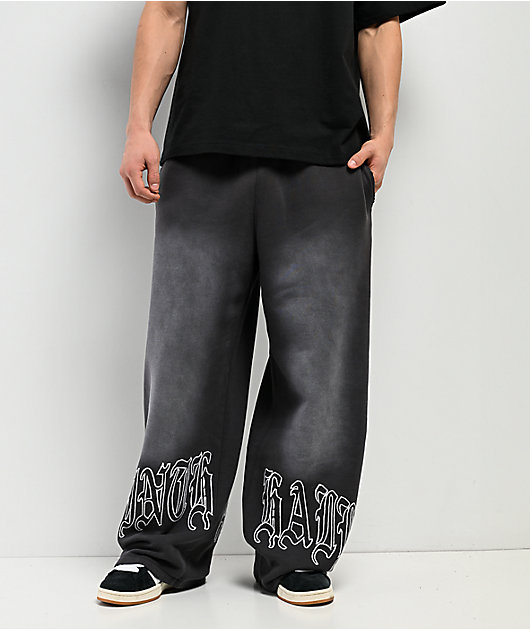 パンツ FANDAMENTAL AGREEMENT LUXURY FA13/DH34 Ninth Hall Fien Black Wash Baggy Sweatpants | Zumiez