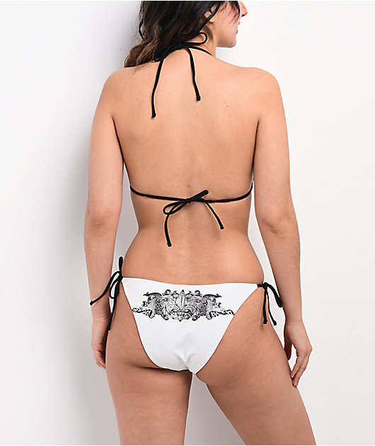 Ninth Hall Fleur White High Waist Bikini Bottom