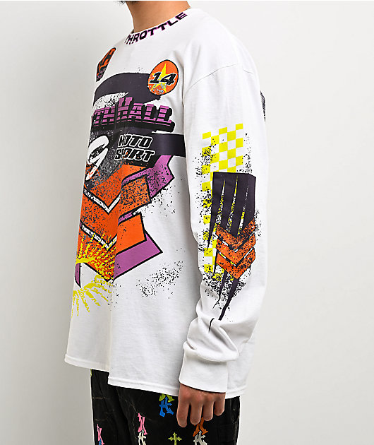 Ninth Hall Full Throttle White Long Sleeve T-Shirt